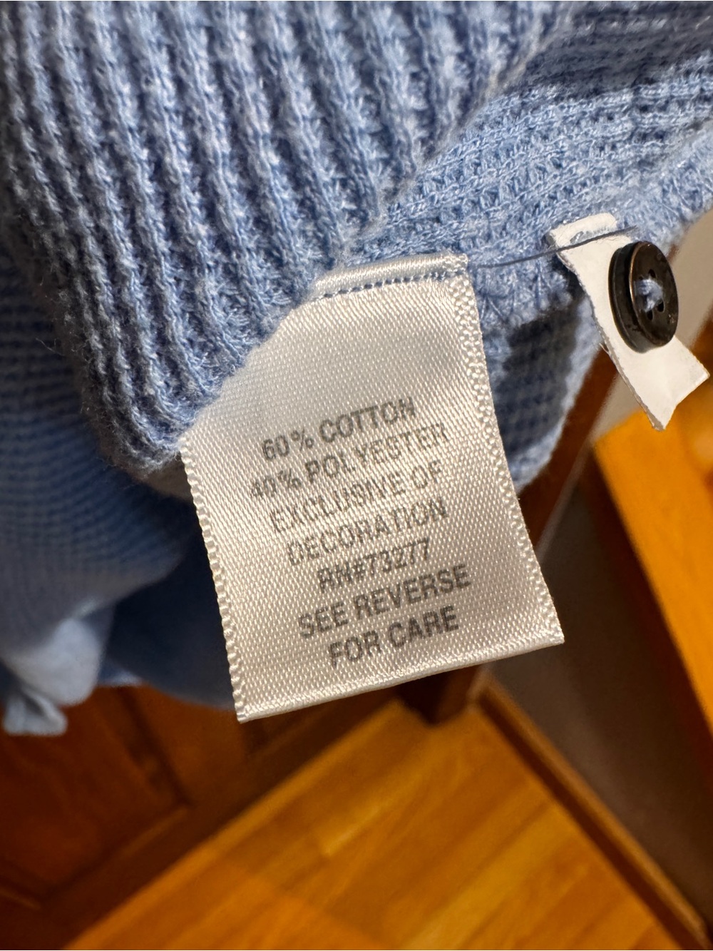 Sonoma Light Blue Lace-Trim Henley Long Sleeve Top - Picture 7 of 10